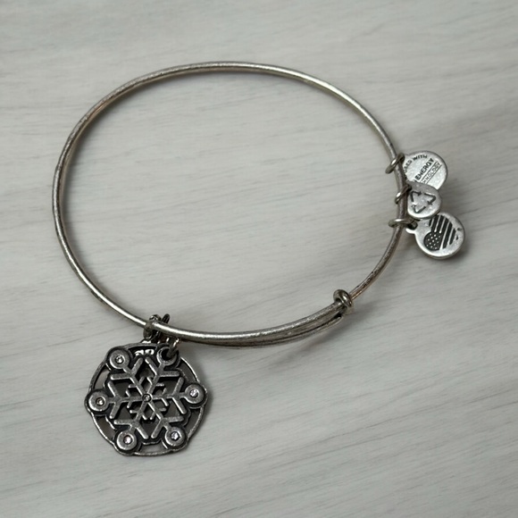 Snowflake Alex and Ani Charm Bangle - Picture 2 of 4